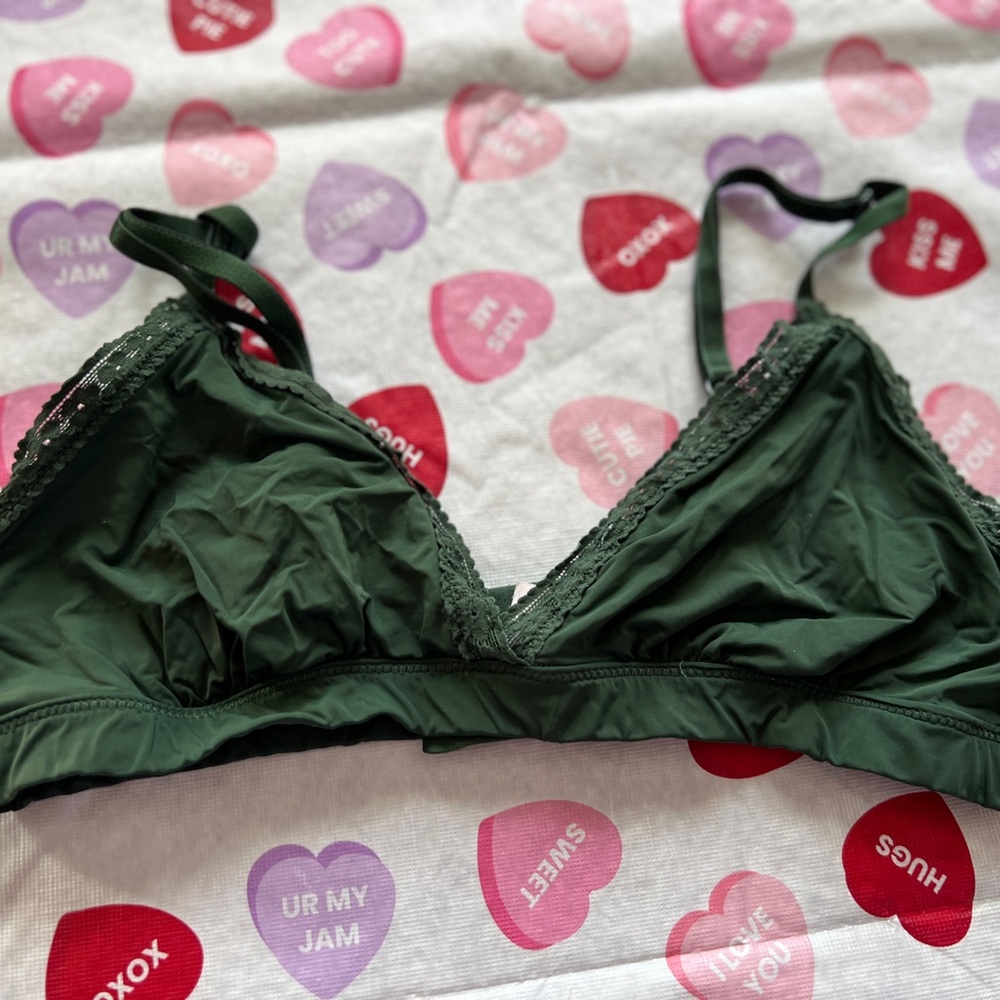 Aerie Forest Green Lace Bralette